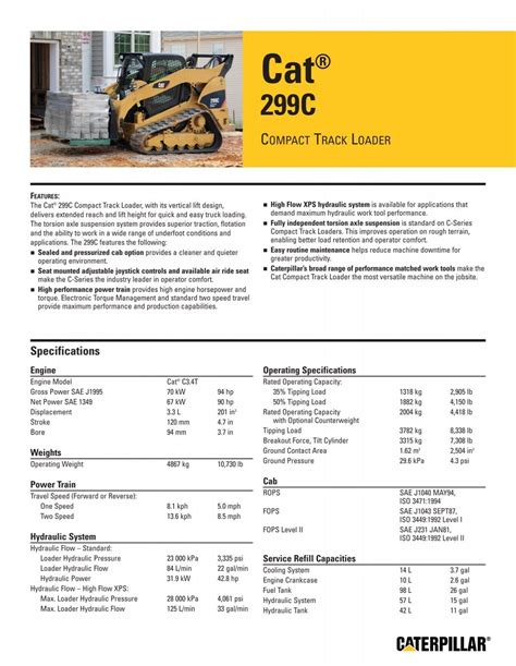 299c cat skid steer specs|caterpillar 299c specifications.